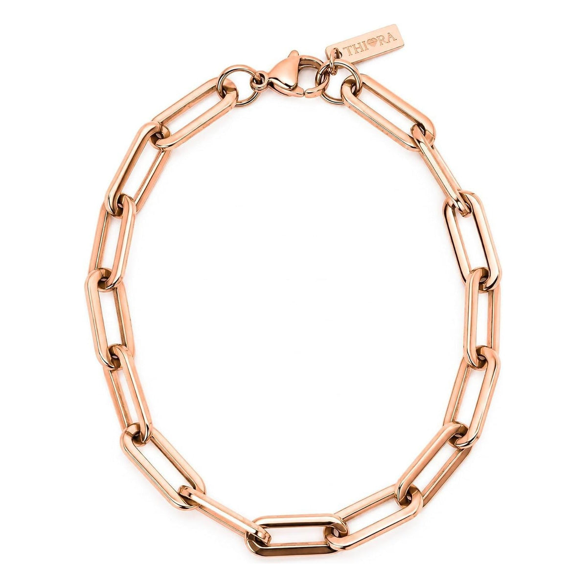 Bratara cu zale THIORA din otel inoxidabil, Statement - Rose Gold