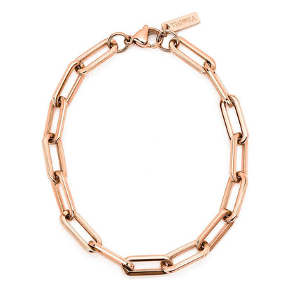 Bratara cu zale THIORA din otel inoxidabil, Statement - Rose Gold