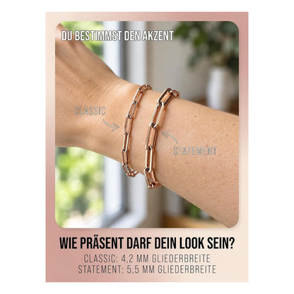 Bratara cu zale THIORA din otel inoxidabil, Statement - Rose Gold