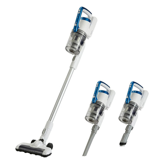 [RESIGILAT] Aspirator vertical fara fir Amazon Basics 2 in 1, motor BLDC 350W, recipient 0.7L, alb si albastru