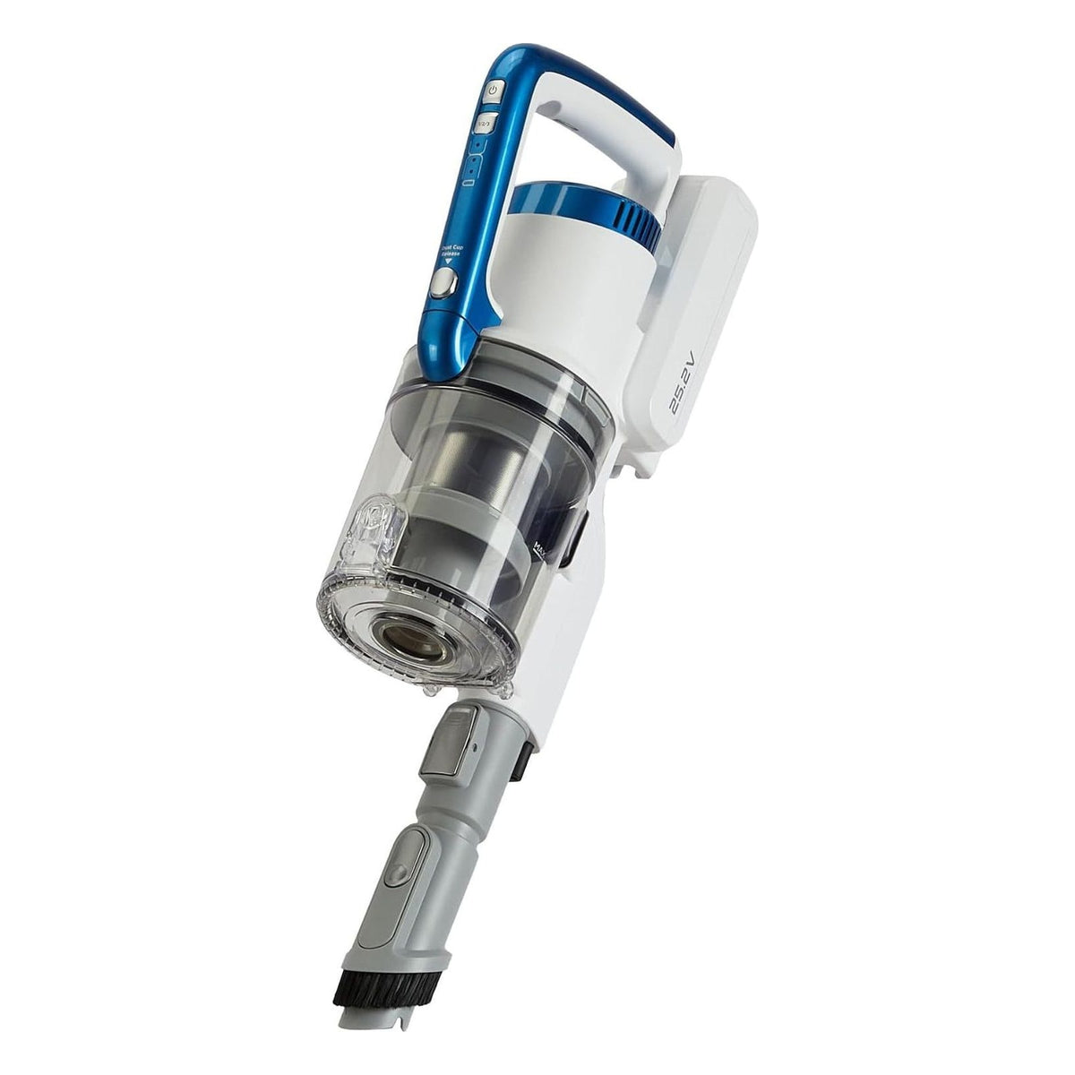 [RESIGILAT] Aspirator vertical fara fir Amazon Basics 2 in 1, motor BLDC 350W, recipient 0.7L, alb si albastru
