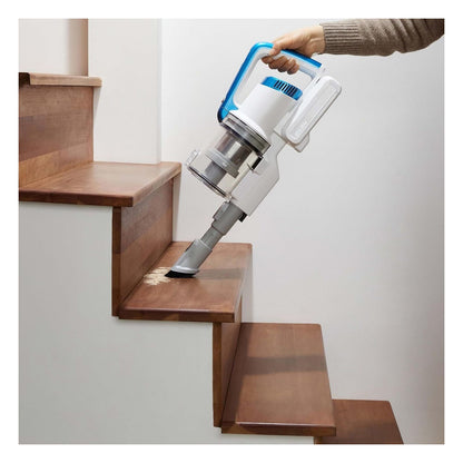 [RESIGILAT] Aspirator vertical fara fir Amazon Basics 2 in 1, motor BLDC 350W, recipient 0.7L, alb si albastru