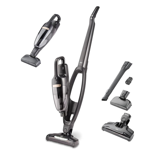 [RESIGILAT] Aspirator vertical fara fir AEG QX6 2 in 1, cu perie pentru par de animale, gri