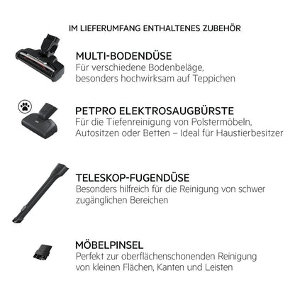 [RESIGILAT] Aspirator vertical fara fir AEG QX6 2 in 1, cu perie pentru par de animale, gri