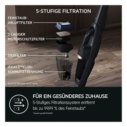 [RESIGILAT] Aspirator vertical fara fir AEG QX6 2 in 1, cu perie pentru par de animale, gri