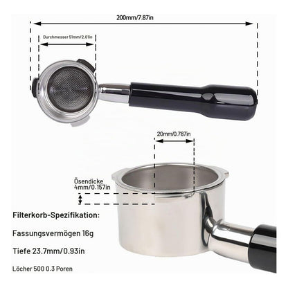 Portafiltru fara fund CAPFEI 51 mm cu 3 urechi pentru Cecotec Power Espresso 20