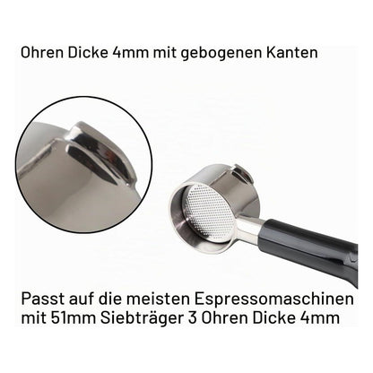 Portafiltru fara fund CAPFEI 51 mm cu 3 urechi pentru Cecotec Power Espresso 20