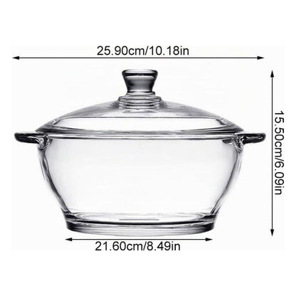 Oala din sticla borosilicata GANAZONO cu capac, 1.5 litri