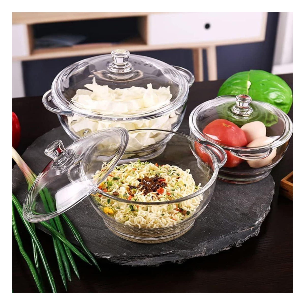Oala din sticla borosilicata GANAZONO cu capac, 1.5 litri