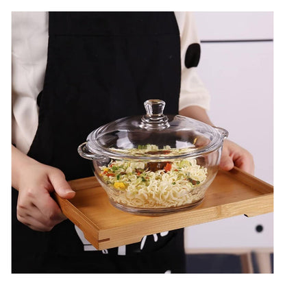 Oala din sticla borosilicata GANAZONO cu capac, 1.5 litri
