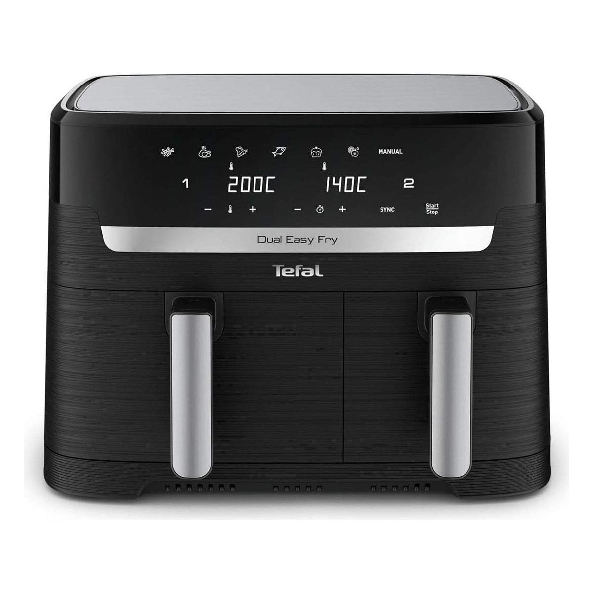 Friteuza cu aer cald Tefal Dual Easy Fry, 8.3 L, 2 camere