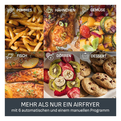 Friteuza cu aer cald Tefal Dual Easy Fry, 8.3 L, 2 camere
