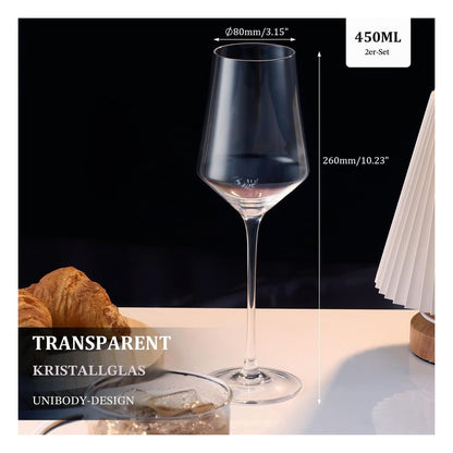 Pahare de vin GLASKEY din cristal fara plumb, set 2 bucati, 450 ml