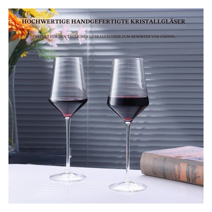 Pahare de vin GLASKEY din cristal fara plumb, set 2 bucati, 450 ml