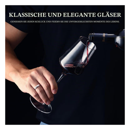 Pahare de vin GLASKEY din cristal fara plumb, set 2 bucati, 450 ml