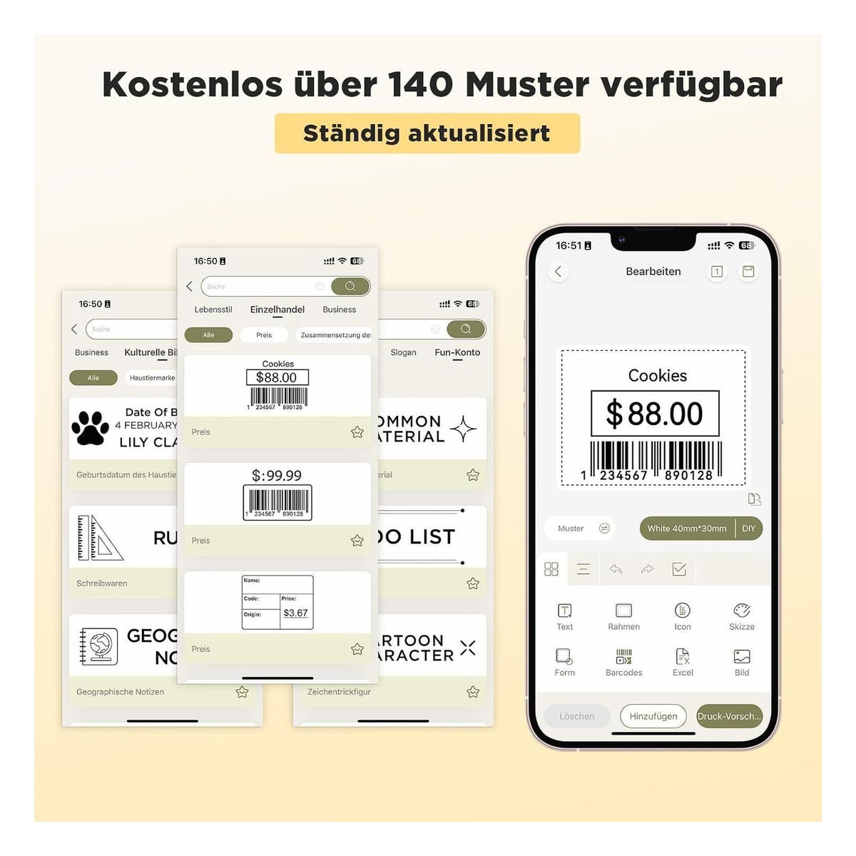 Imprimanta de etichete SUPVAN T50M Pro cu Bluetooth si etichete late rezistente la apa