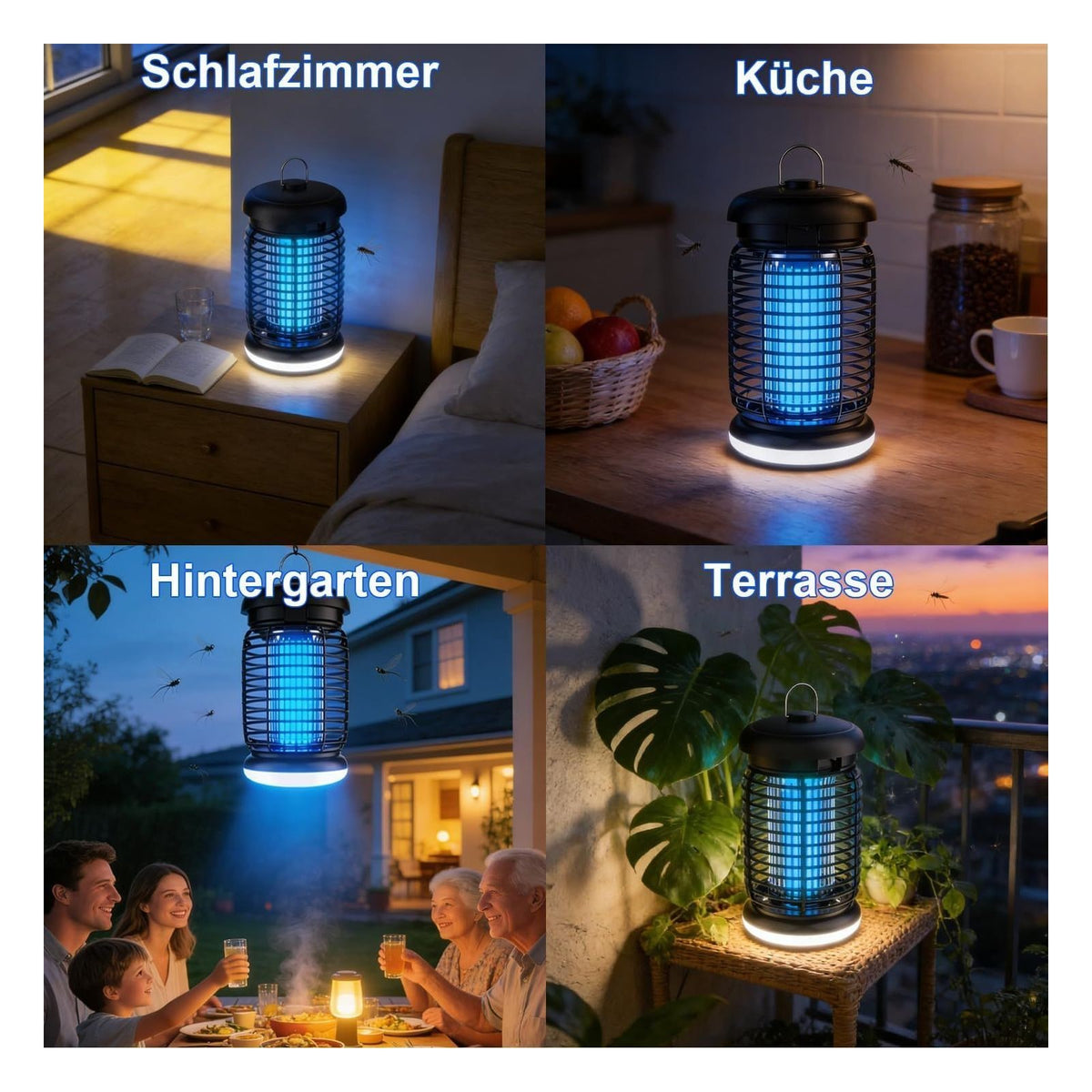 Lampa electrica anti-insecte WUEAOA, UV 15 W, 4200 V, cu iluminare LED
