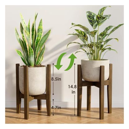 Suport reglabil Bamworld din bambus pentru plante de interior si exterior, varianta Braun-Bambus