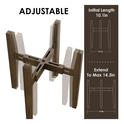 Suport reglabil Bamworld din bambus pentru plante de interior si exterior, varianta Braun-Bambus