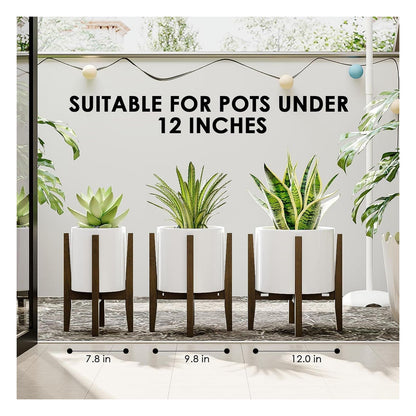 Suport reglabil Bamworld din bambus pentru plante de interior si exterior, varianta Braun-Bambus