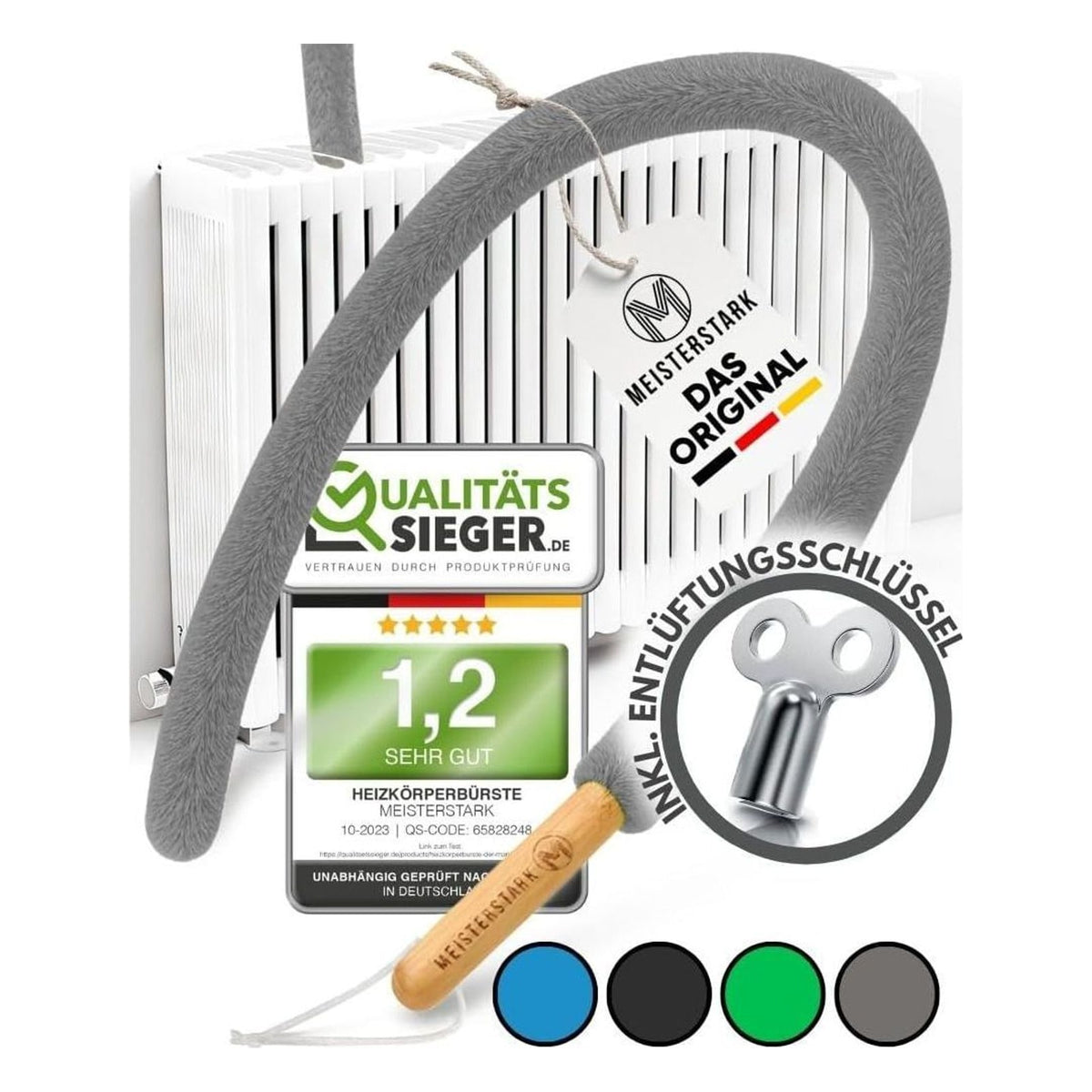Perie flexibila M Meisterstark pentru curatarea caloriferelor, 115 cm, gri