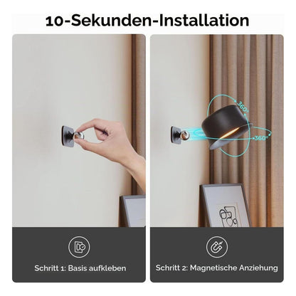 [RESIGILAT] Aplica LED de interior FULEN cu baterie, telecomanda si control tactil, rotativa 360°, neagra, 1 bucata