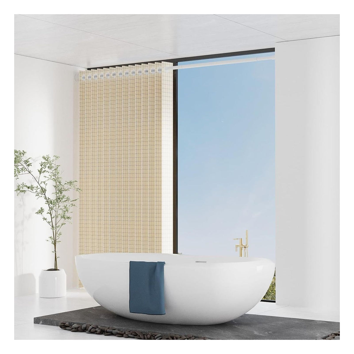 Bara telescopica WELDUN pentru perdea de dus, fara gaurire, 46-226 cm, alba