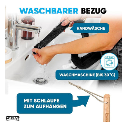 Perie lunga BRUSHYZ pentru curatarea caloriferelor, cu cheie de aerisire, 115 cm, neagra