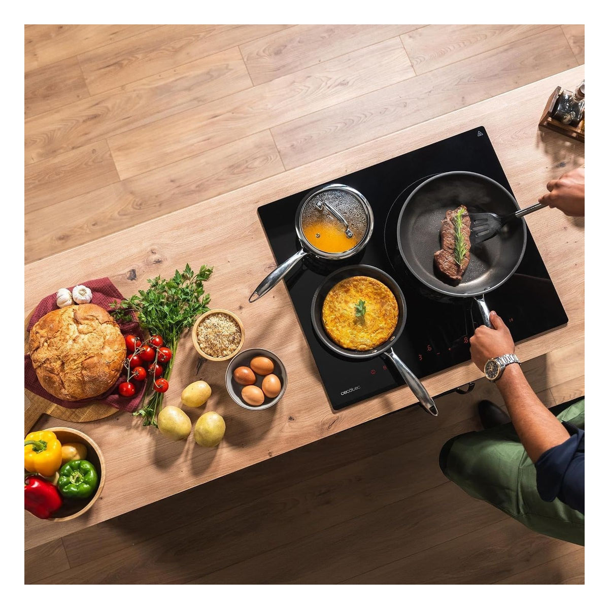 [RESIGILAT] Plita cu inductie Cecotec Bolero Squad I 3600, 3 zone, 7400 W, negru