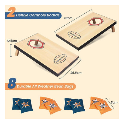 Set cornhole compact WOODENFUN cu 2 panouri si 8 saculeti cu nisip, marimea Select Size Name