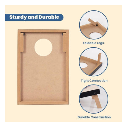Set cornhole compact WOODENFUN cu 2 panouri si 8 saculeti cu nisip, marimea Select Size Name
