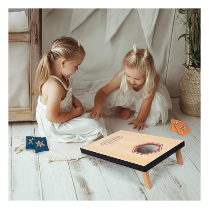 Set cornhole compact WOODENFUN cu 2 panouri si 8 saculeti cu nisip, marimea Select Size Name
