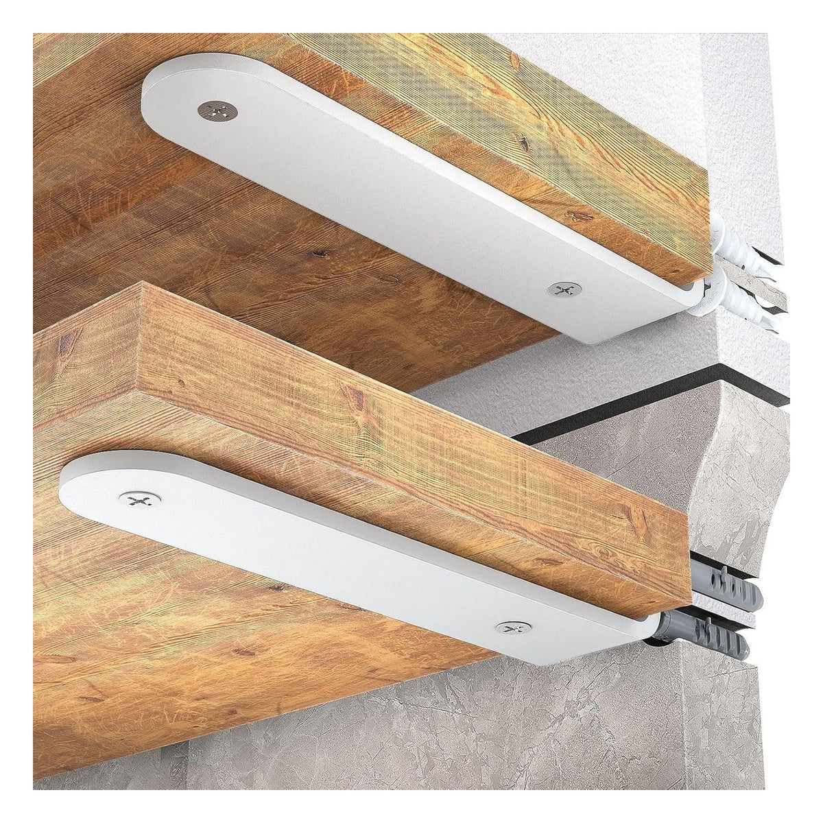 Console pentru raft WELDUN, 20 cm, set 4 bucati, albe