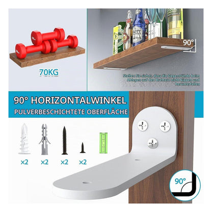 Console pentru raft WELDUN, 20 cm, set 4 bucati, albe