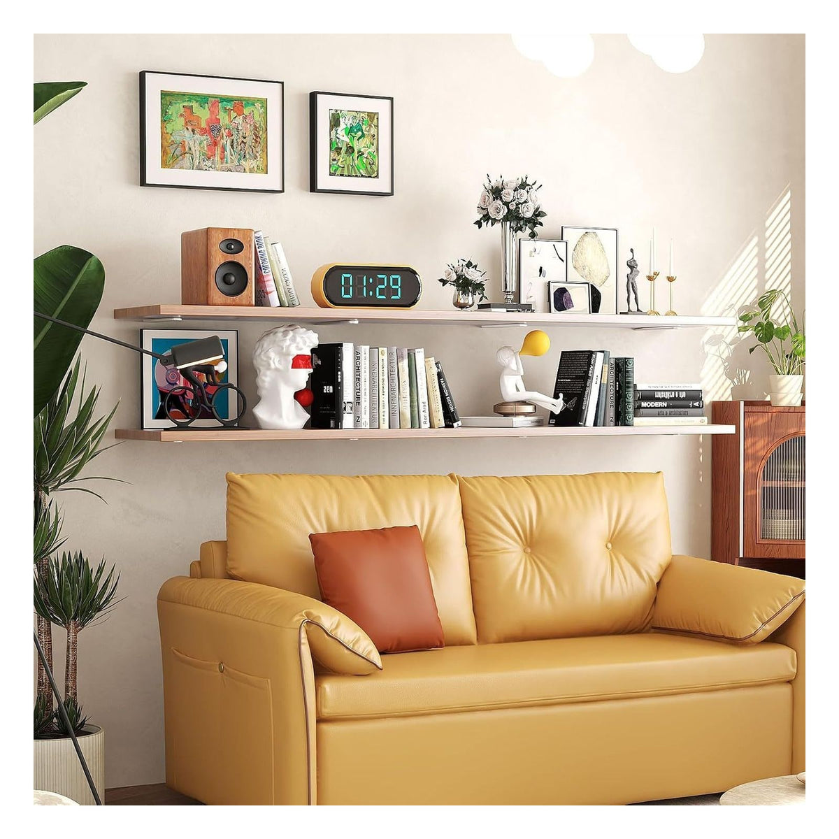 Console pentru raft WELDUN, 30 cm, set 4 bucati, albe