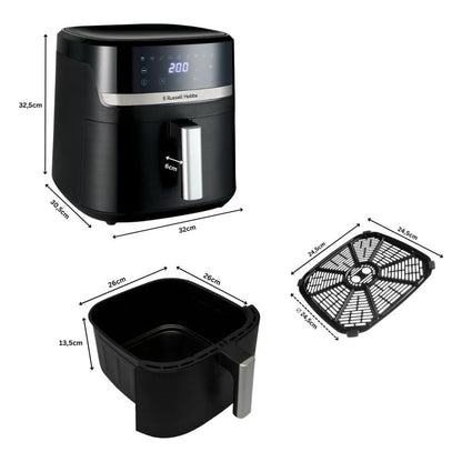 Friteuza cu aer cald XXL Russell Hobbs Satisfry, 8.3 L, 9 programe, neagra