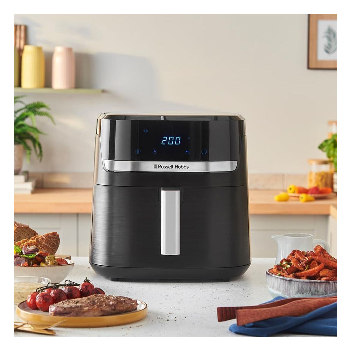 Friteuza cu aer cald XXL Russell Hobbs Satisfry, 8.3 L, 9 programe, neagra