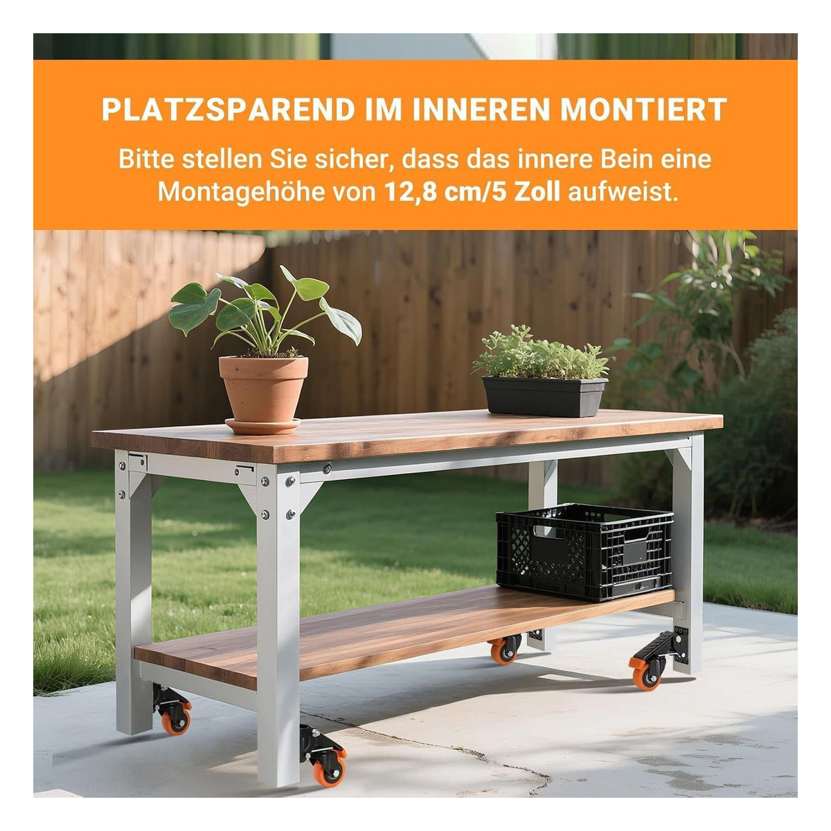 [RESIGILAT] Set 4 roti cu mecanism de ridicare Humagineer pentru banc de lucru, 300 kg, poliuretan