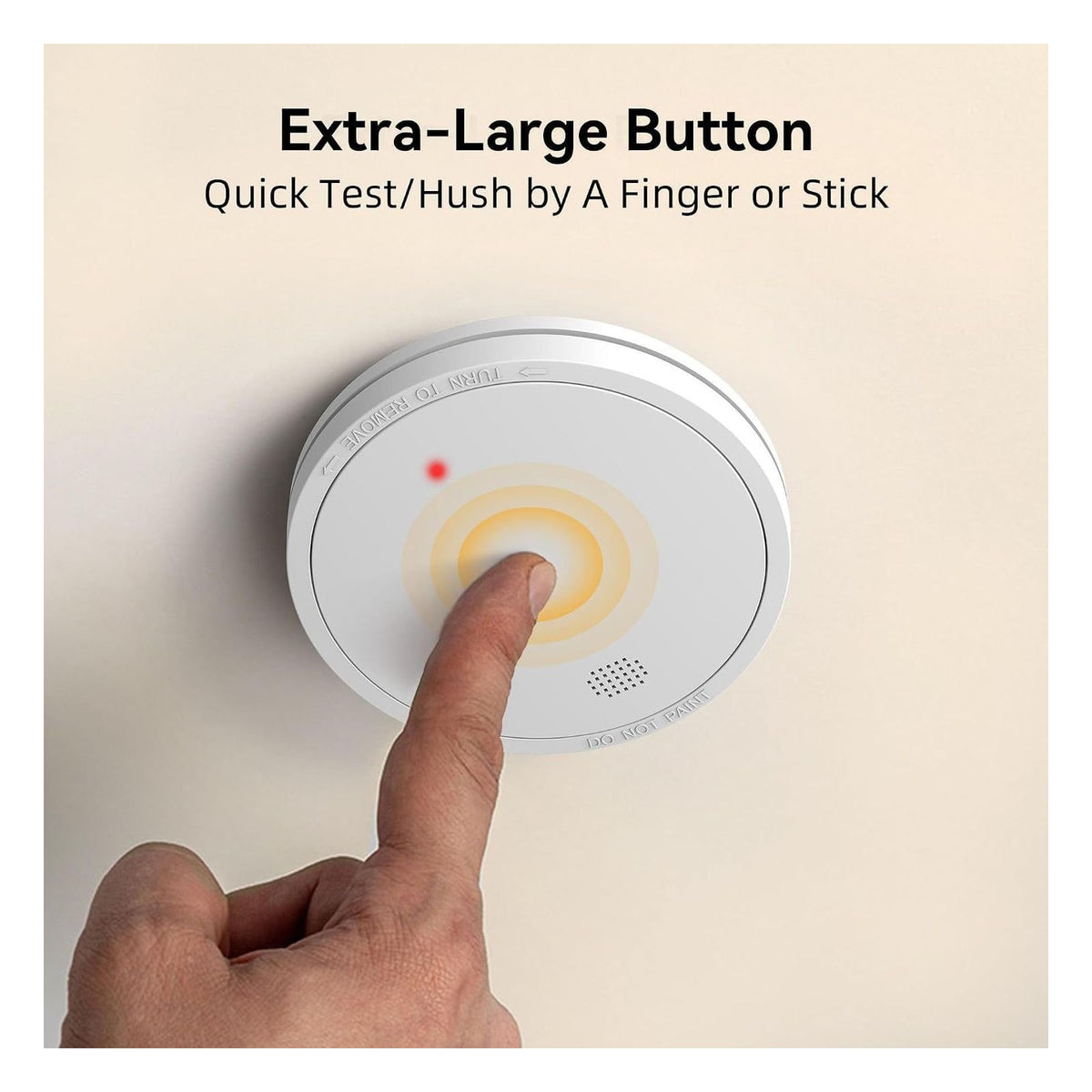 Detector de fum CHZHVAN cu baterie de 10 ani, buton test/silentios si indicator LED