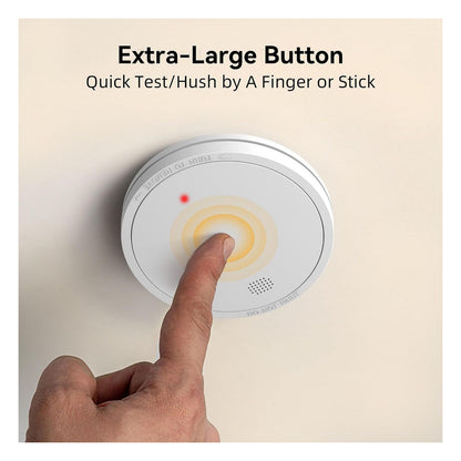 Detector de fum CHZHVAN cu baterie de 10 ani, buton test/silentios si indicator LED