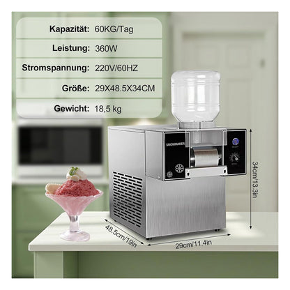 Masina de zdrobit gheata Zertylre pentru uz comercial, viteza reglabila, 60 kg/ora