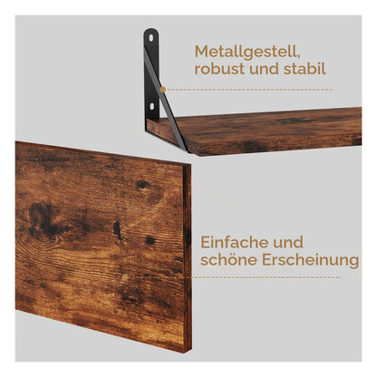 [RESIGILAT] Etajere plutitoare IBUYKE pentru perete, set 2 bucati, 40 x 20 cm, maro