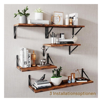 [RESIGILAT] Etajere plutitoare IBUYKE pentru perete, set 2 bucati, 40 x 20 cm, maro