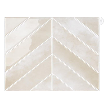 Placari autoadezive 3D WoStick pentru perete, model chevron, Light Sand
