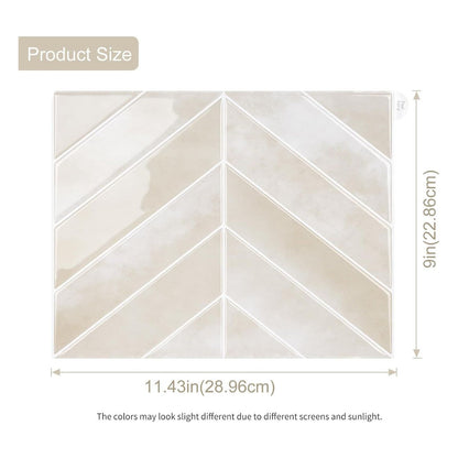 Placari autoadezive 3D WoStick pentru perete, model chevron, Light Sand