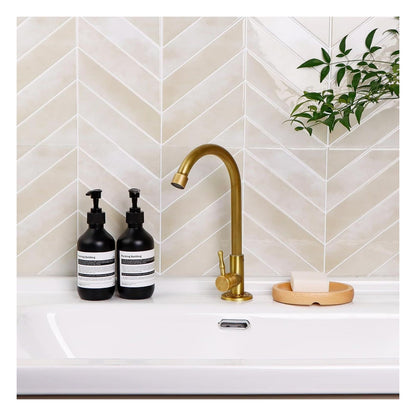 Placari autoadezive 3D WoStick pentru perete, model chevron, Light Sand