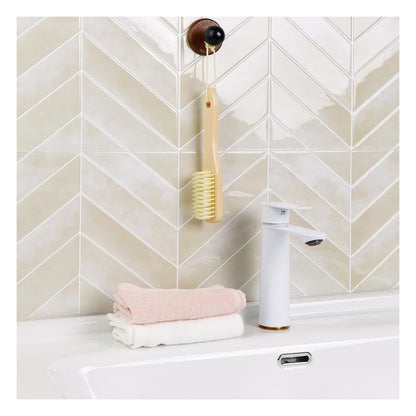 Placari autoadezive 3D WoStick pentru perete, model chevron, Light Sand