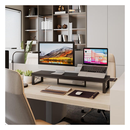 [RESIGILAT] Suport dublu IBUYKE pentru monitor, 97 cm, din lemn, negru
