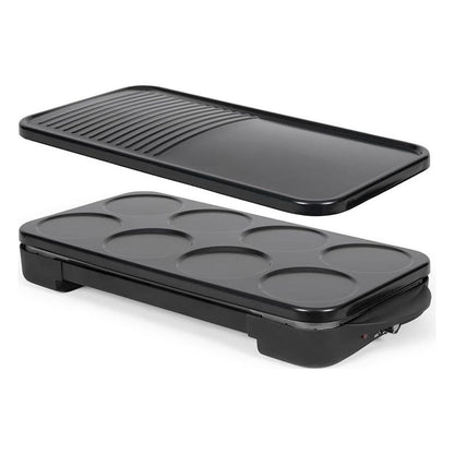 Aparat 2 in 1 pentru clatite si gratar Livoo feel good moments, 1500 W, cu 2 placi detasabile fara PFAS