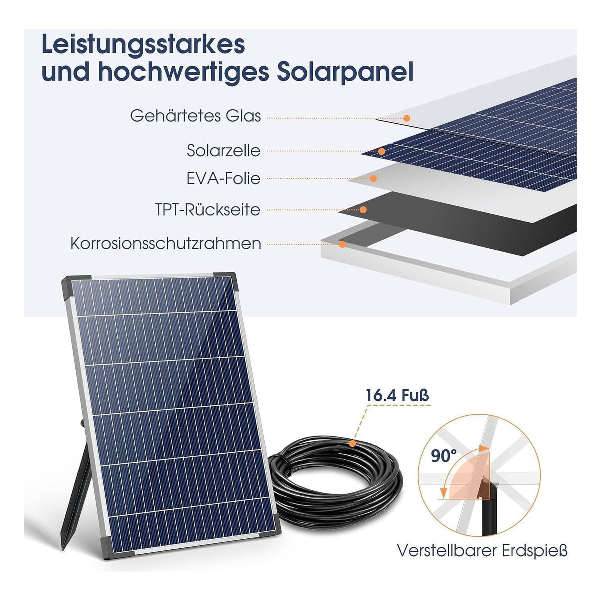 Pompa solara pentru fantana Biling 12 W, 605 L/h, cu 4 duze si furtun
